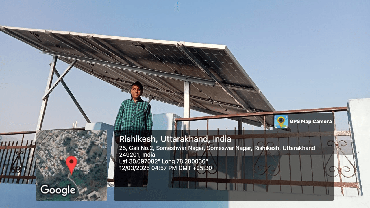 Residential solar — Someshwar Nagar, Rishikesh, Uttarakhand